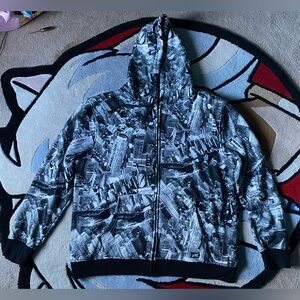 Zoo York Mens Sherpa Fleece Lined Full Zip All Over Print Jacket XXL Coat Y2K